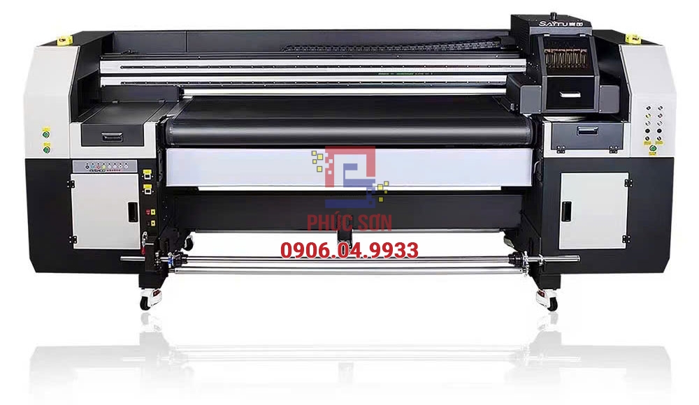 Máy in UV băng tải Hybrid 2 trong 1, vừa in cuộn vừa in phẳng