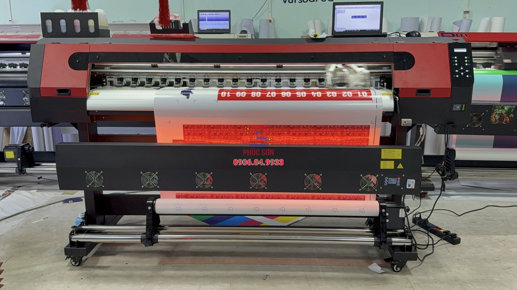 Máy in UV 1m6 - i3200E + máy cán màng tay 1,6m