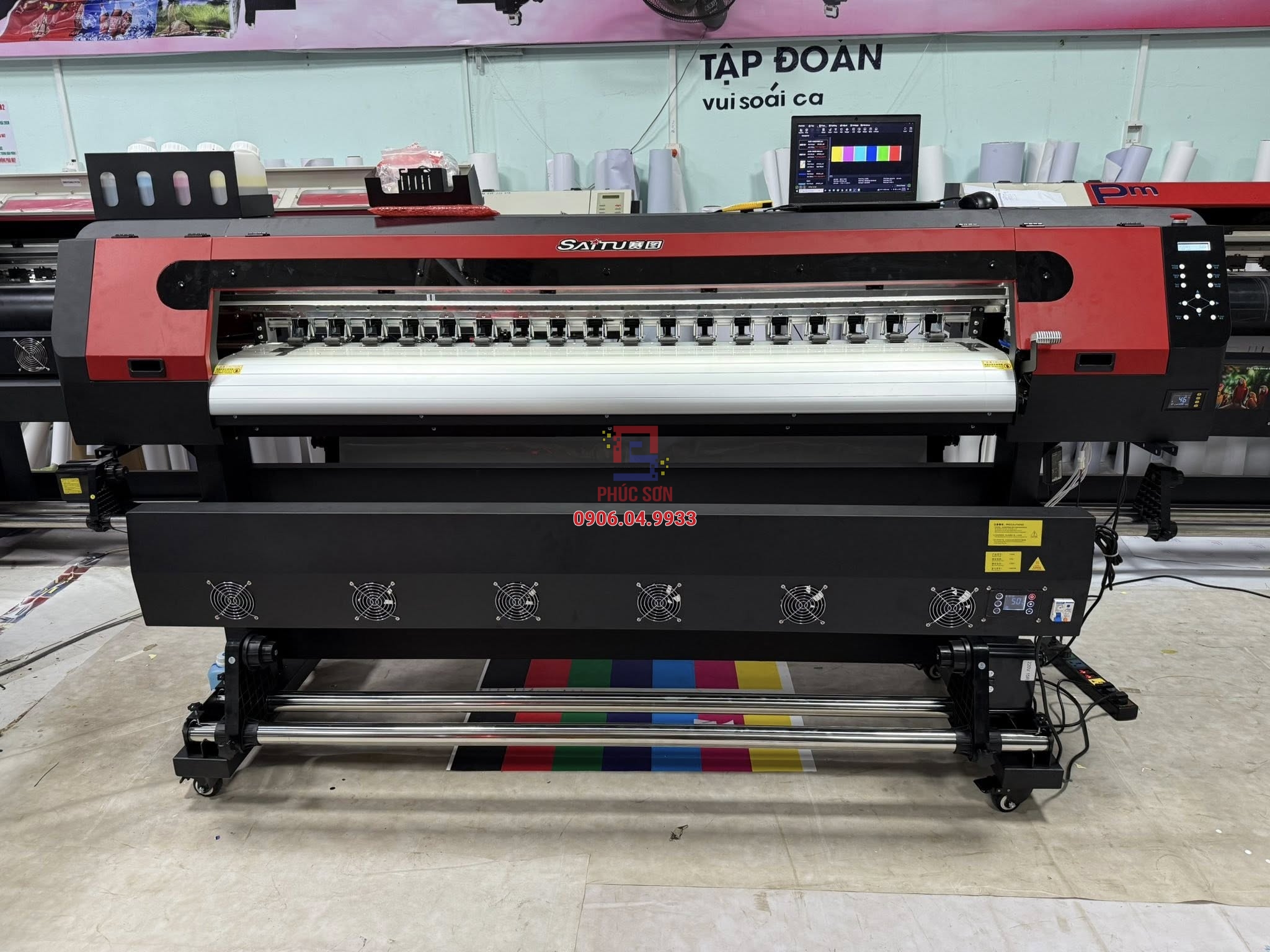 Máy in UV 1m8 - i3200E + máy cán màng tay 1,6m